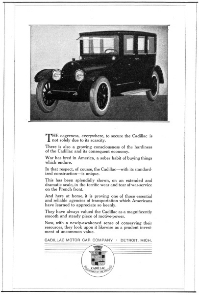 Ad_1918s_Sedan.jpg - 1918 - The eagerness, everywhere, to secure the Cadillac is not solely due to its scarcity