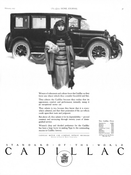 Ad_1923s_Women_of_refinement.jpg - 1923 - Women of refinement and culture favor the Cadillac