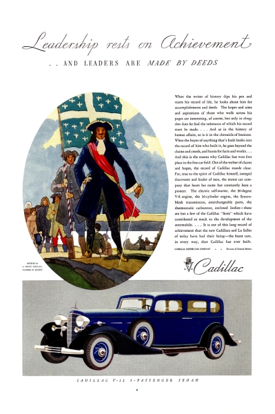 Ad_1933s_Leadership_LaMothe.jpg - 1933 - Leadership rests on achievement. Antoine de la Mothe Cadillac