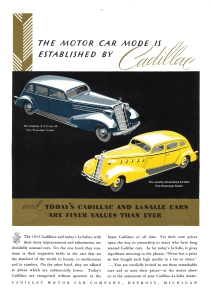 Ad_1935s_Motor_Car_Mode_established.jpg - 1935 - The motor car mode is established by Cadillac