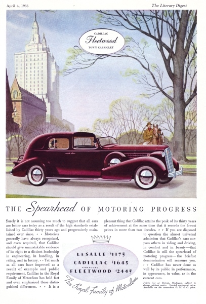 Ad_1936s_Spearhead_of_Motoring_Progress.jpg - 1936 - The spearhead of motoring progress. Cadillac Fleetwood Town Cabriolet